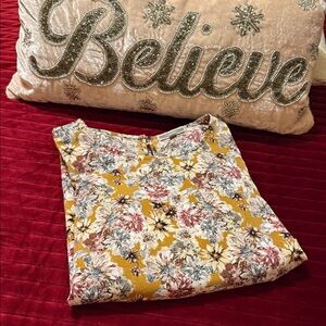 Pleione Cream Floral Women's Blouse Top - Multicolor Size Medium